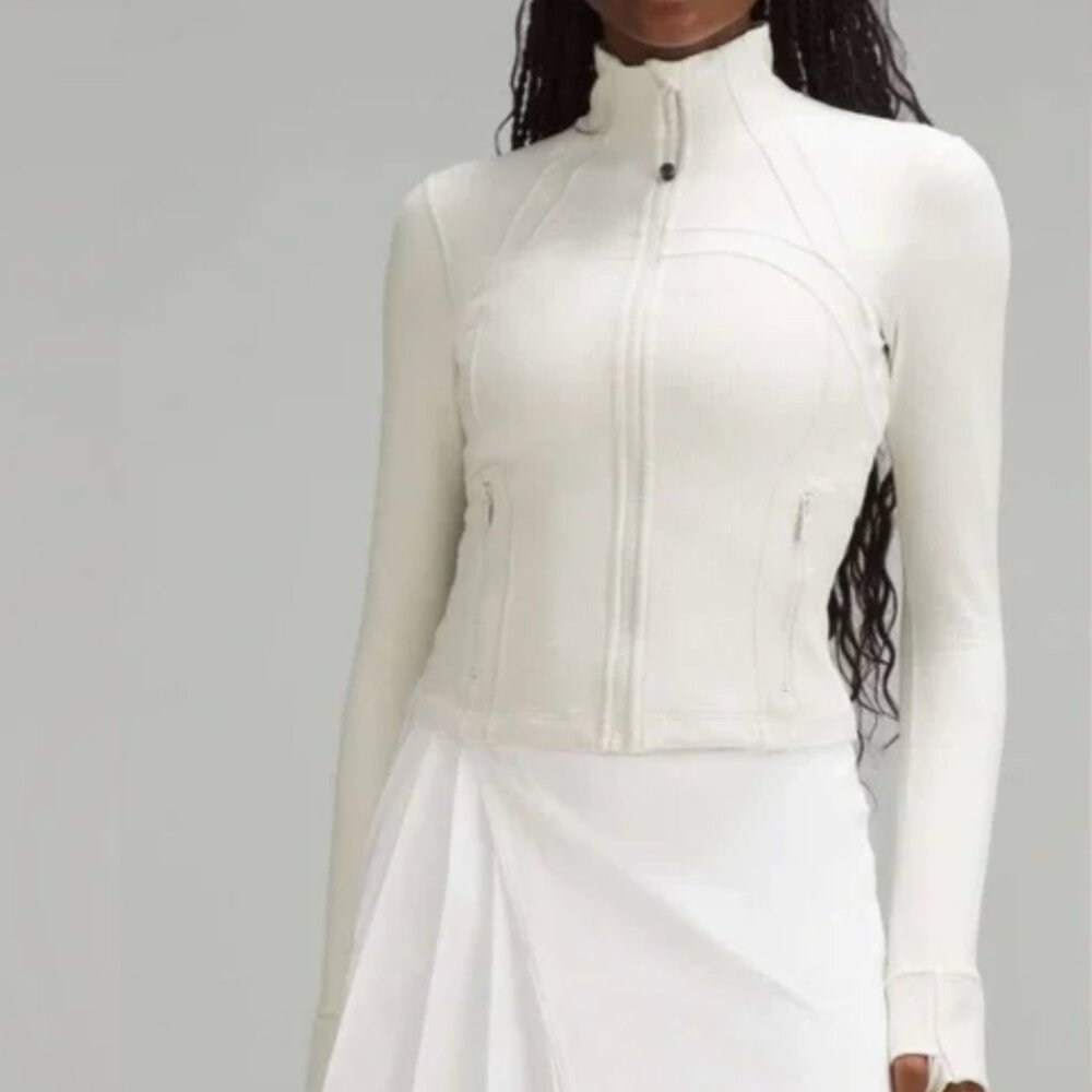 Lululemon Cropped Define Jacket *Ribbed Nulu Bone Radiate Transparent Foil